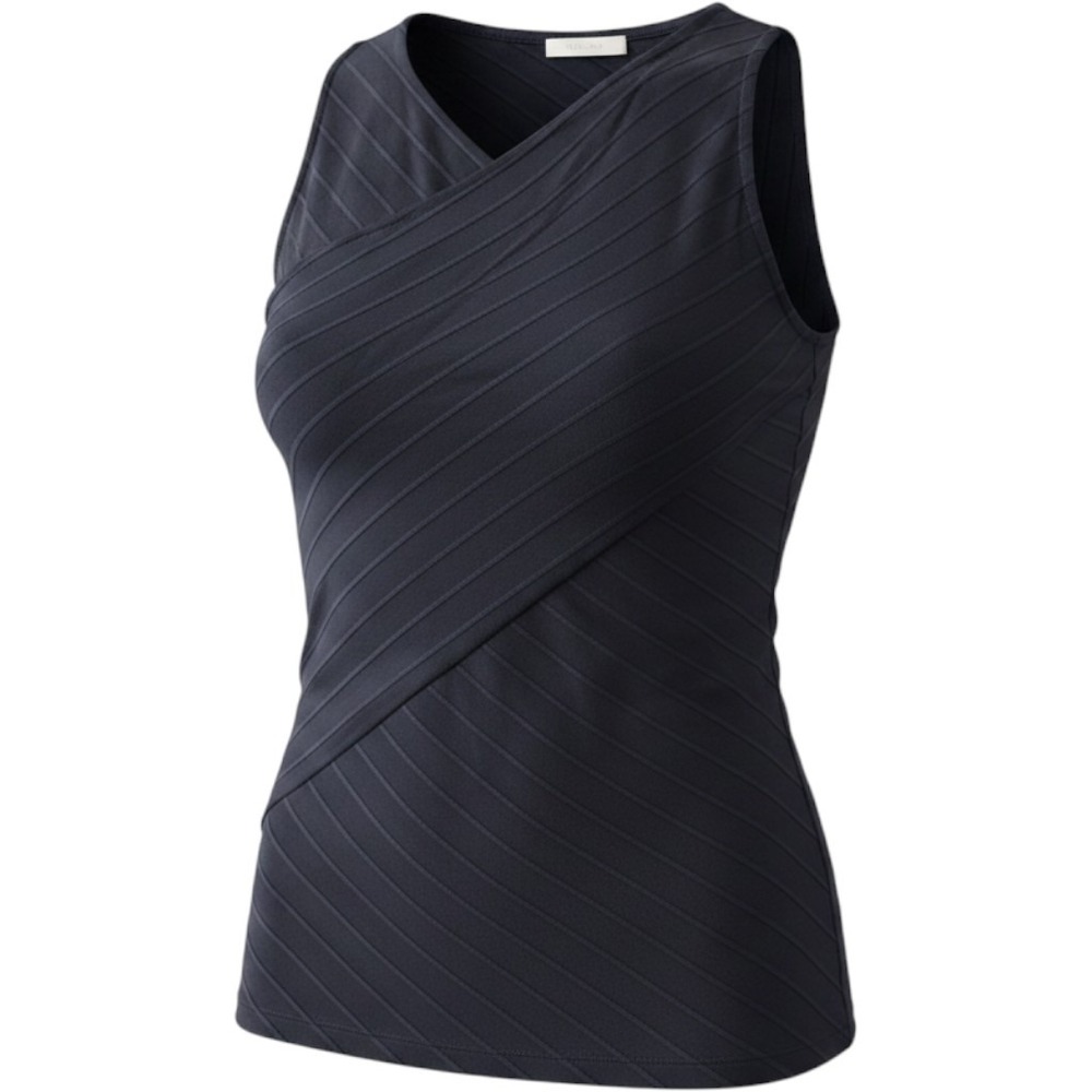 BOSS Hugo Boss Sleeveless Wool Knit Top Navy Blue Medium Asymmetrical